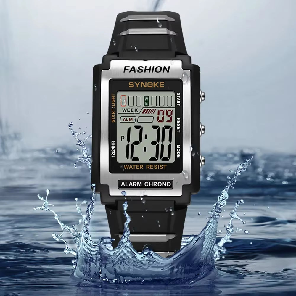 Reloj Retro Sport – Pantalla XL, Waterproof y LED Backlight