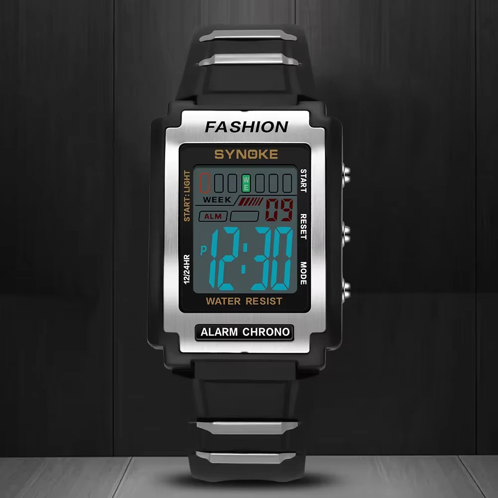 Reloj Retro Sport – Pantalla XL, Waterproof y LED Backlight