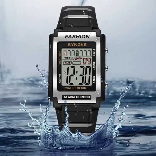 Reloj Retro Sport – Pantalla XL, Waterproof y LED Backlight