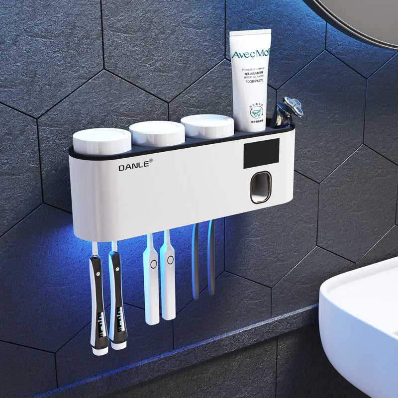 BocaSafe – Esterilizador UV para Cepillos de Dientes con Dispensador de Pasta Recargable